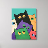 Curious Cats キャンバスプリント (正面)