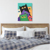 Curious Cats キャンバスプリント (インサイチュ (寝室))