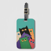 Curious Cats ラゲッジタグ (正面縦)