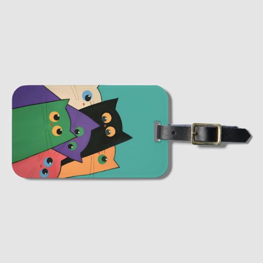 Curious Cats ラゲッジタグ (正面横)