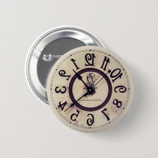 Curious Clock 1 缶バッジ (正面&裏面)