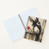 Curious Donkey with Rose Spiral Notebook ノートブック (内部)