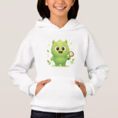Curious Explorer Monster Kids Hoodie — Cute Green  (正面)