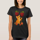 Curious Ginger Cat & Red Grapes Tシャツ (正面)