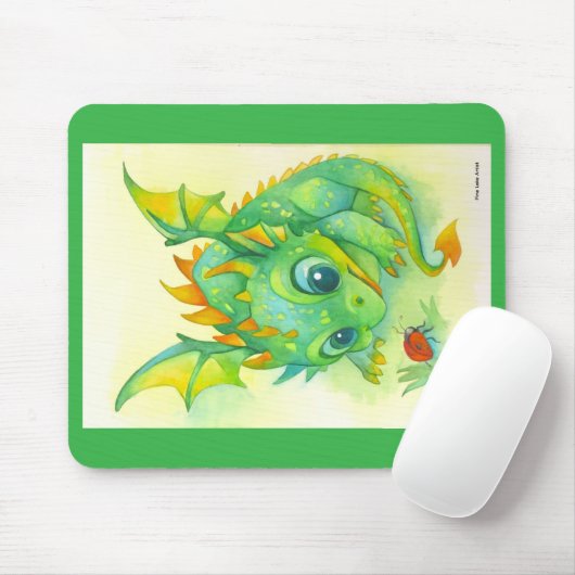 Curious Green Dragon Mouse Pad マウスパッド (マウス)