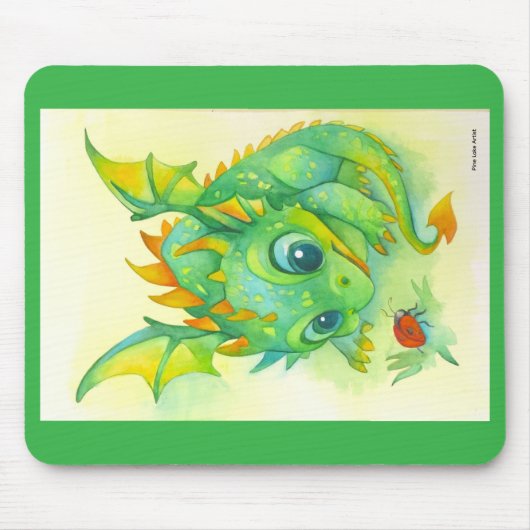 Curious Green Dragon Mouse Pad マウスパッド (正面)