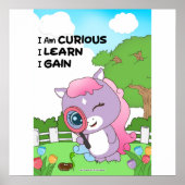 Curious I learn I gain Wall art ポスター (正面)