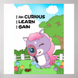 Curious I learn I gain Wall art ポスター