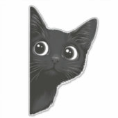 Curious Kitty Cat Peekステッおもしろいク シール (正面)