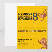 Curious Monkey Birthday Invite | Banana Jungle 招待状 (正面/裏面)
