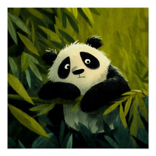 Curious Panda Bamboo Peek ポスター (正面)