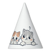 Curious Paws - Cute Cats Friends Peeking パーティーハット (右)