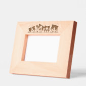 Curious Paws - Cute Cats Friends Peeking レーザー彫刻フレーム (左)