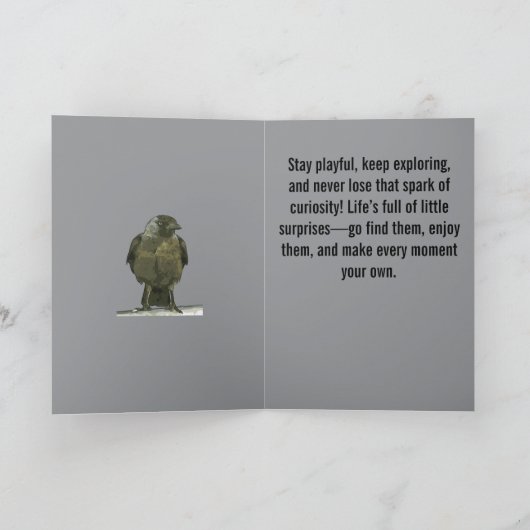 Curious Perch Black Hooded Crow カード (内部)