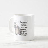 Curious Raccoon with Funny Snacking Quote Art Prin コーヒーマグカップ (正面左)