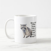 Curious Raccoon with Funny Snacking Quote Art Prin コーヒーマグカップ (左)