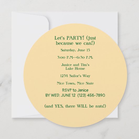 CURIOUS SQUIRREL ON FENCE LOOKING INTO HOUSE 招待状 (裏面)