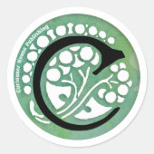 Curiouser House Publishing Logo in Green ラウンドシール (正面)