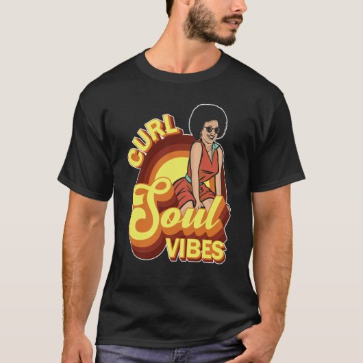 Curl Soul Vibes Curly Hair Curled Hairstyle Tシャツ (正面)