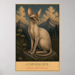 Curled Elegance: Cornish Rex ポスター