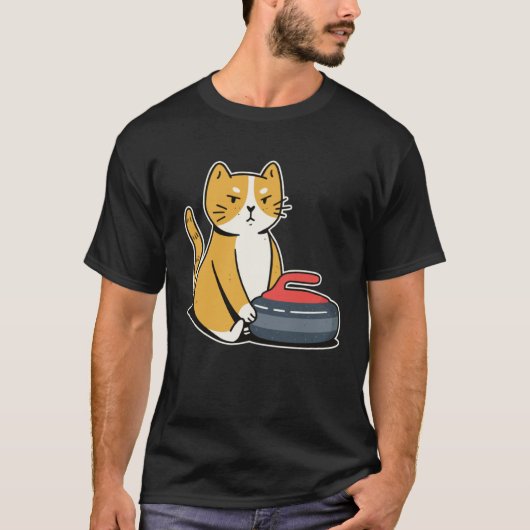 Curler Cat I Cat Curling I Curling Player Tシャツ (正面)