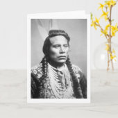 Curley、カラスの種族の、Custerの偵察者の1人 カード (黄色い花)