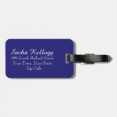 Curlicuesモダンな花の渦巻く|海軍 ラゲッジタグ (裏面横)