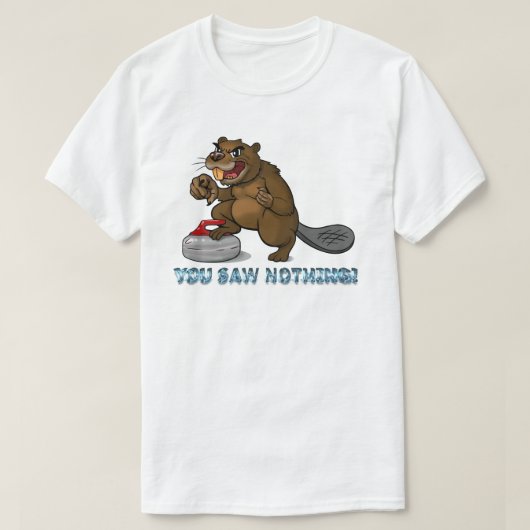 Curling beaver tシャツ (デザイン正面)