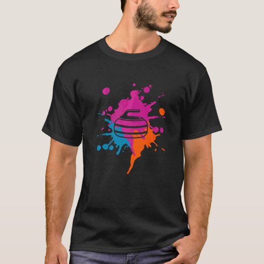 Curling Colorful Splash Tシャツ (正面)