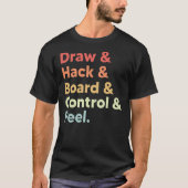Curling meme draw hack board control peel retro tシャツ (正面)
