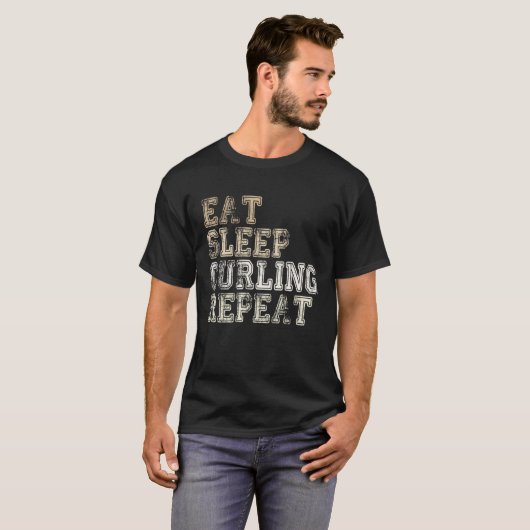 Curling saying outfit curling curling player tシャツ (正面フル)