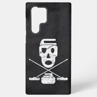 Curling Skull & Brooms Jolly Roger Samsung Galaxy S22 Ultraケース