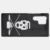 Curling Skull & Brooms Jolly Roger Samsung Galaxyケース (裏面横)