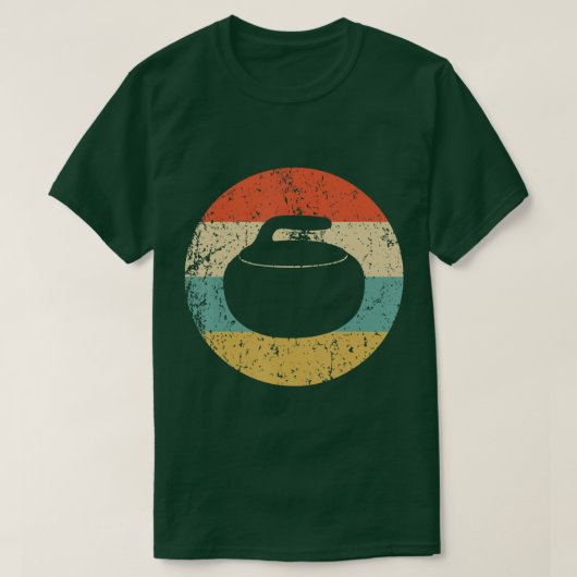 Curling Vintage Retro Curling Stone  Tシャツ (デザイン正面)