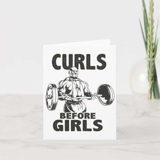 Curls Before Girls - 筋トレモチベ カード (正面)
