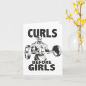 Curls Before Girls - 筋トレモチベ カード (黄色い花)