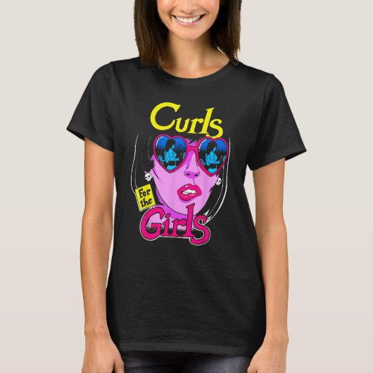 Curls For Girls Gym Weightlifting Bodybuilding Fit Tシャツ (正面)