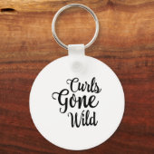 Curls Gone Wild Curly Hair Don't Care  キーホルダー (正面)