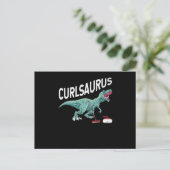 Curlsaurus Curling Saurus Dinosaur Curling Iron ポストカード (スタンド正面)