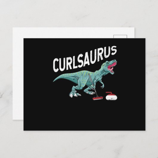 Curlsaurus Curling Saurus Dinosaur Curling Iron ポストカード (正面/裏面)