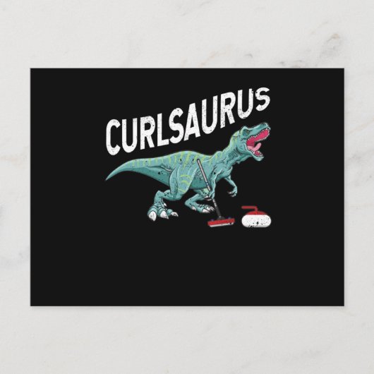 Curlsaurus Curling Saurus Dinosaur Curling Iron ポストカード (正面)