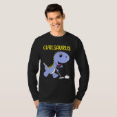 Curlsaurus Dinosaur Curling Sport Costume Tシャツ (正面フル)