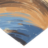 Curly Abstract Brushstrokes in Blue & Brown テーブルクロス (アングル)