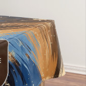Curly Abstract Brushstrokes in Blue & Brown テーブルクロス (インサイチュ)