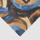 Curly Abstract Brushstrokes in Blue & Brown 薄葉紙 (詳細)