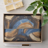 Curly Abstract Brushstrokes in Blue & Brown 薄葉紙 (ギフト)