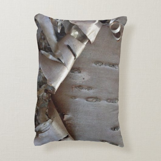 Curly Birch Bark Tree Rustic アクセントクッション (裏面(縦))