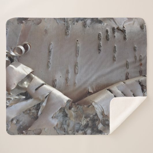 Curly Birch Bark Tree Rustic シェルパブランケット (正面(横))