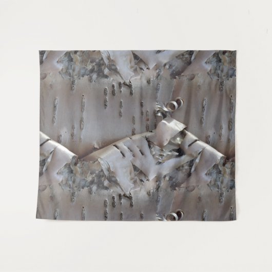 Curly Birch Bark Tree Rustic タペストリー (正面(横))