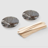 Curly Birch Bark Tree Rustic ハンドファン (組立なし)